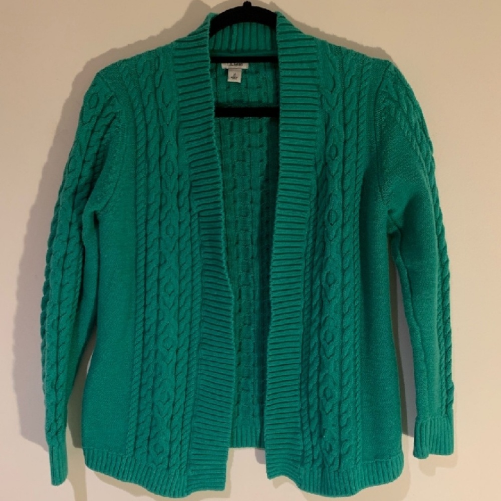 LL Bean Green Cardigan